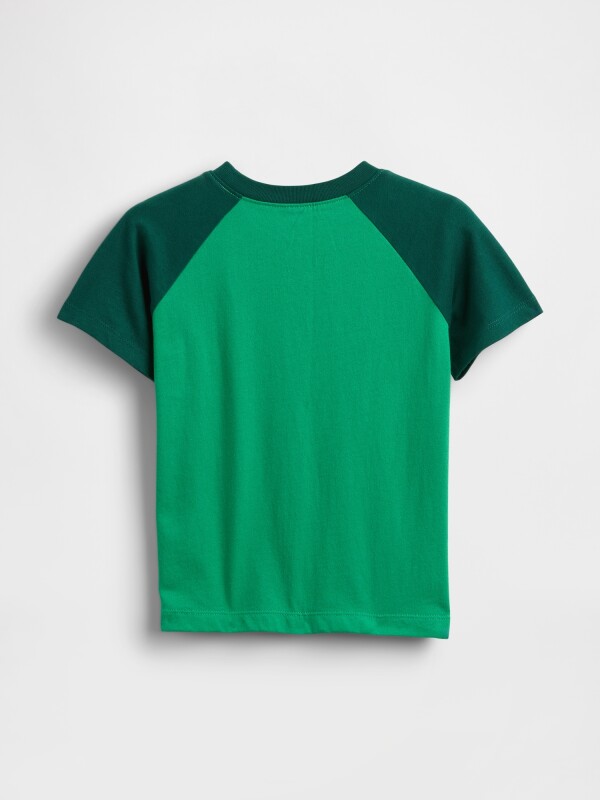V-FRCH SS LOGO GRPH RAGLAN T GALLANT GREEN