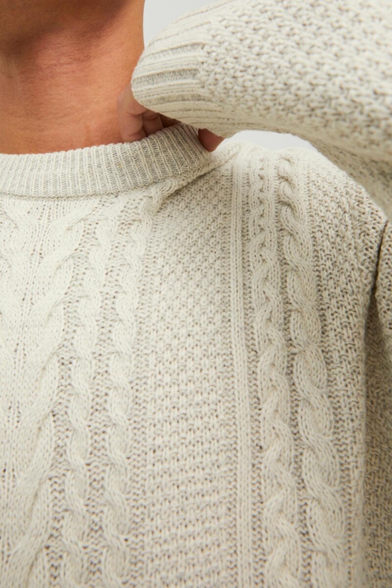 Sweater Craig Tejido Texturizado White Melange