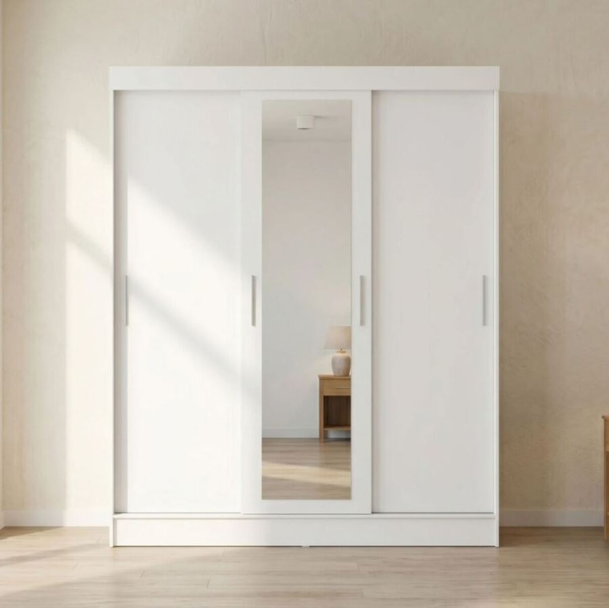 Ropero 3 Puertas Corredizas Wardrobe Blanco Mate 6331 