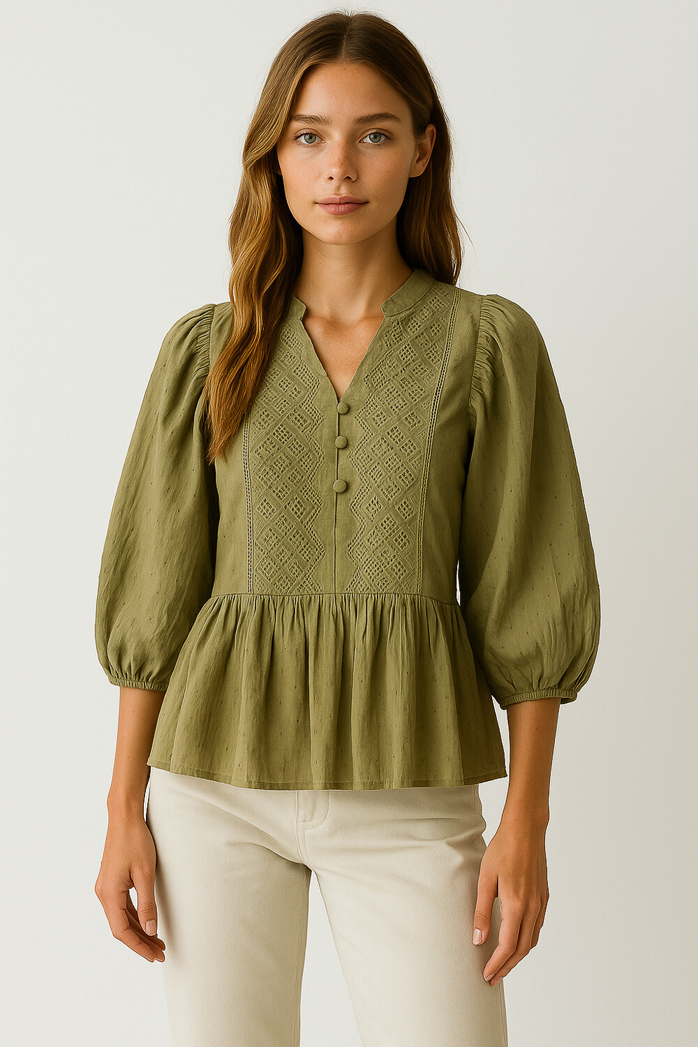 Blusa Blusina Verde Oliva Claro