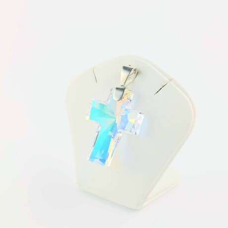 Cruz de cristal y plata 925. Cruz de cristal y plata 925.