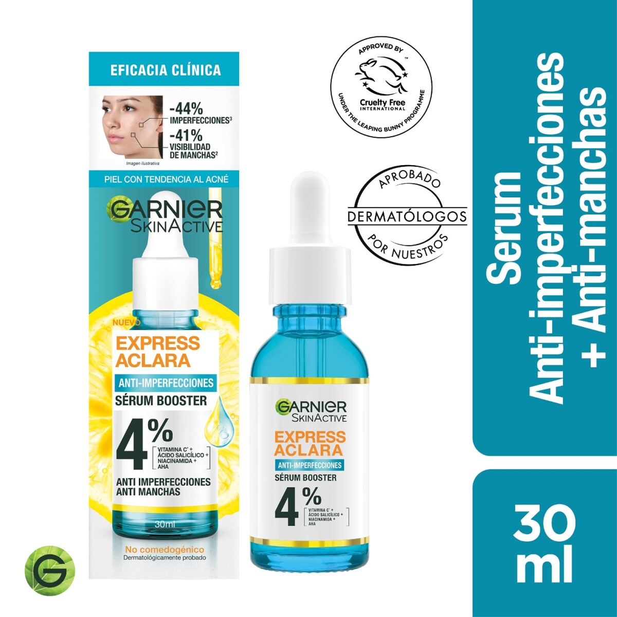 Sérum Anti Imperfecciones Express Aclara Garnier 30 Ml. 