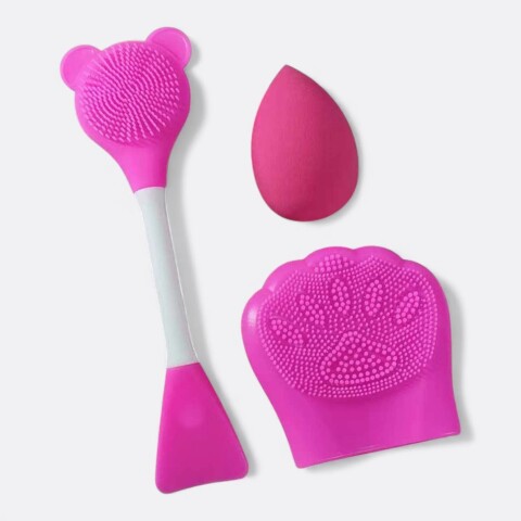 Set de limpieza facial esponjas Color Fucsia