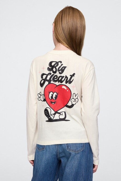 Remera Gráfico Manga Larga Niña Ivory Frost