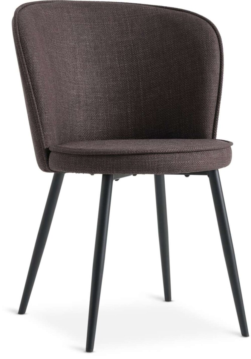 Silla De Comedor Risskov Tela - Marron Osc/Negro 