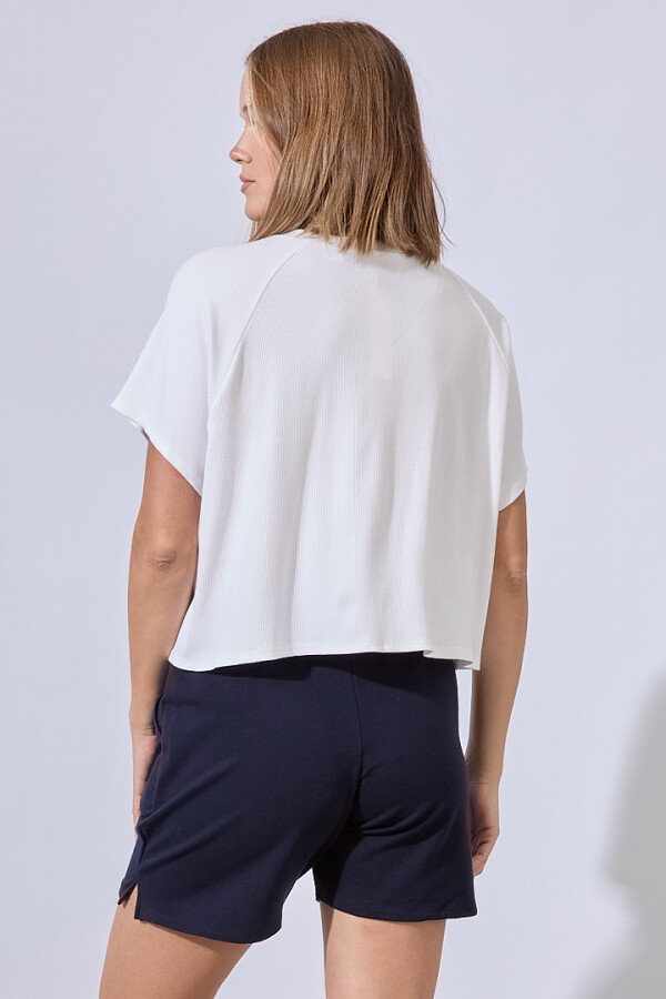 Remera Crop Rib BLANCO