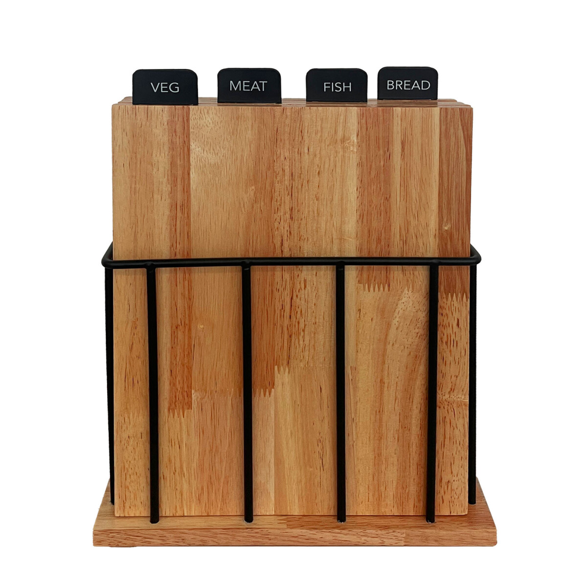 SET - 4 TABLAS C/SOPORTE NEGRO HIERRO Y MADERA 43328277 