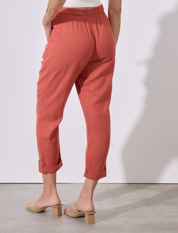 Pantalon Lino TERRACOTA