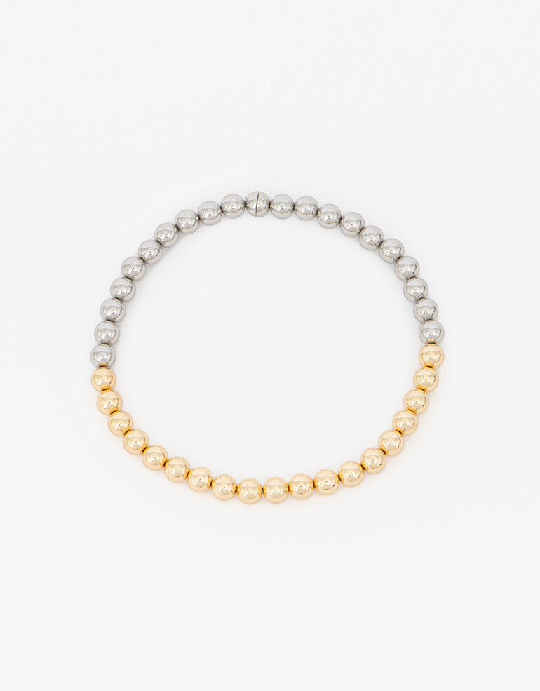 Collares Cortos Metal Collar Corto De Metal Biplating - Combinacion Bicolor