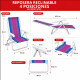 Silla reclinable 4 posiciones aluminio ROSA