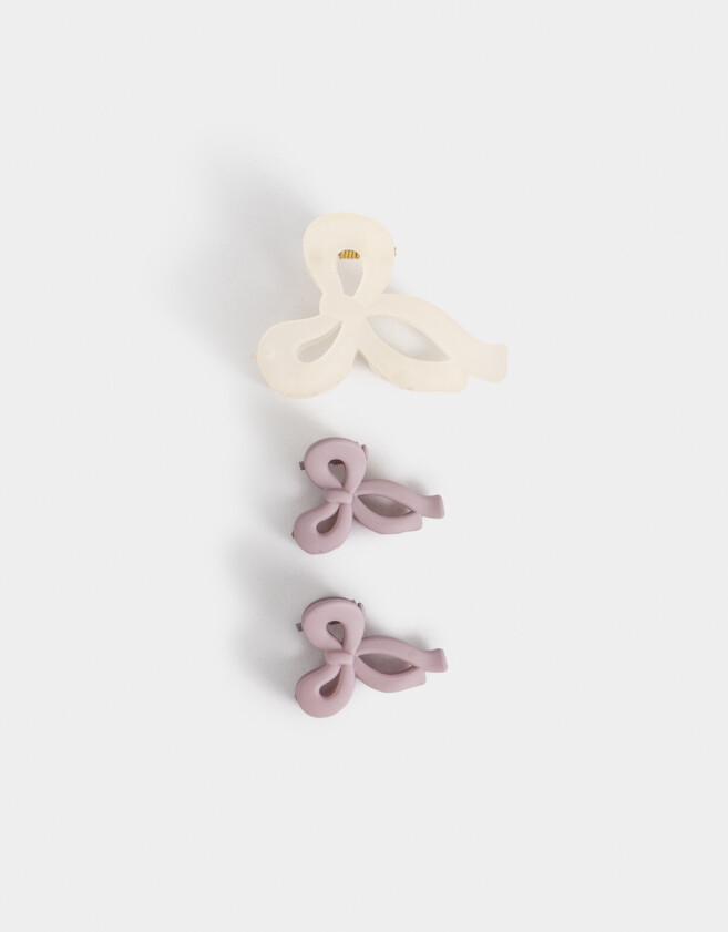 Hebillas Infantiles Con moño Set De Broches Infantiles Moño - Combinacion Bicolor