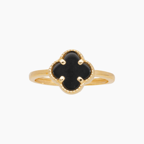 Anillo en oro 18K estilo Van Cleef con piedra onix Anillo En Oro 18k Estilo Van Cleef Con Piedra Onix