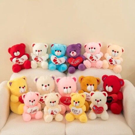 Peluche Ositos Multicolores con Corazon 20CM Varios Modelos 001