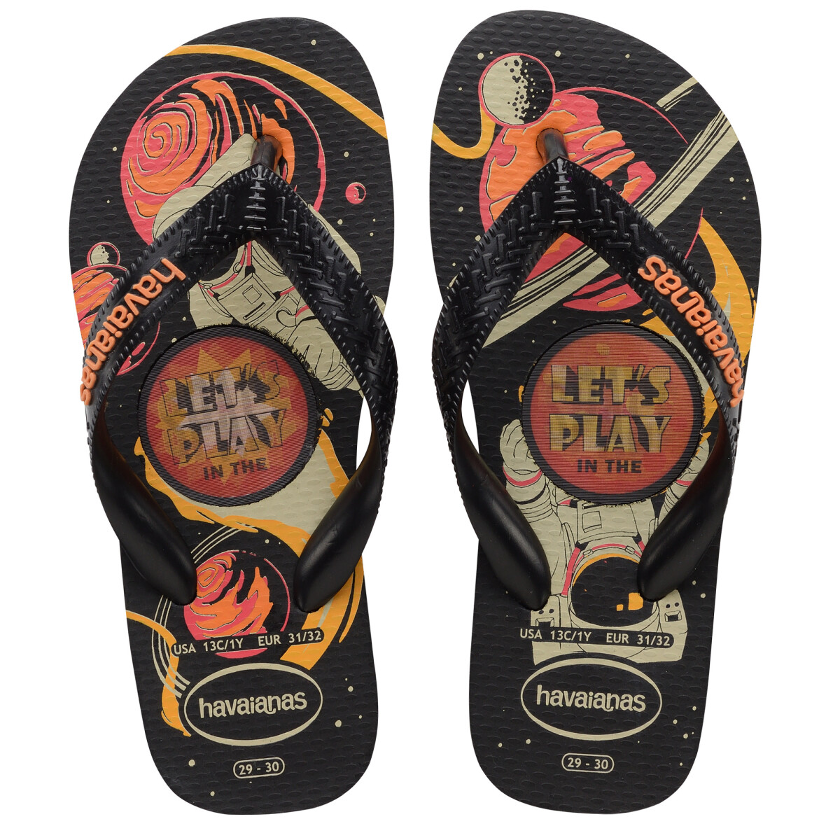 Top Kids Holographic Havaianas - Preto/Preto 