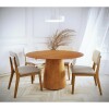 Juego Comedor Zara 4 Sillas Lino/nature Redondo 1.20 Juego Comedor Zara 4 Sillas Lino/nature Redondo 1.20