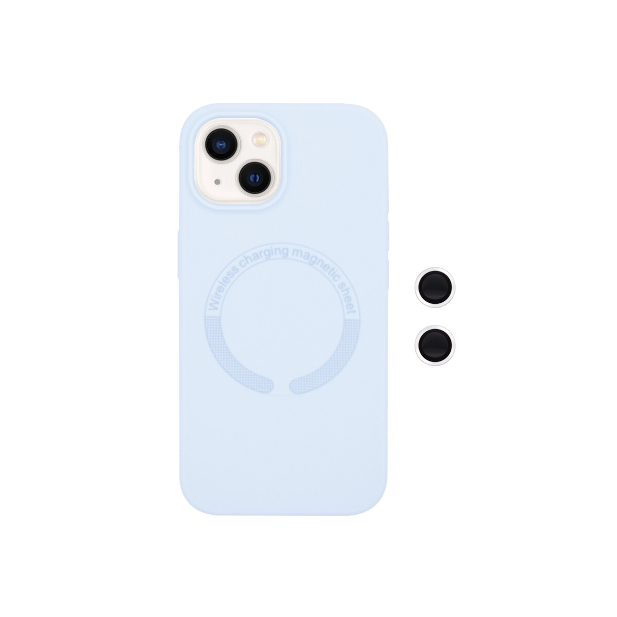 Protector para iPhone 13/14 MagSafe prot. cámara celeste 