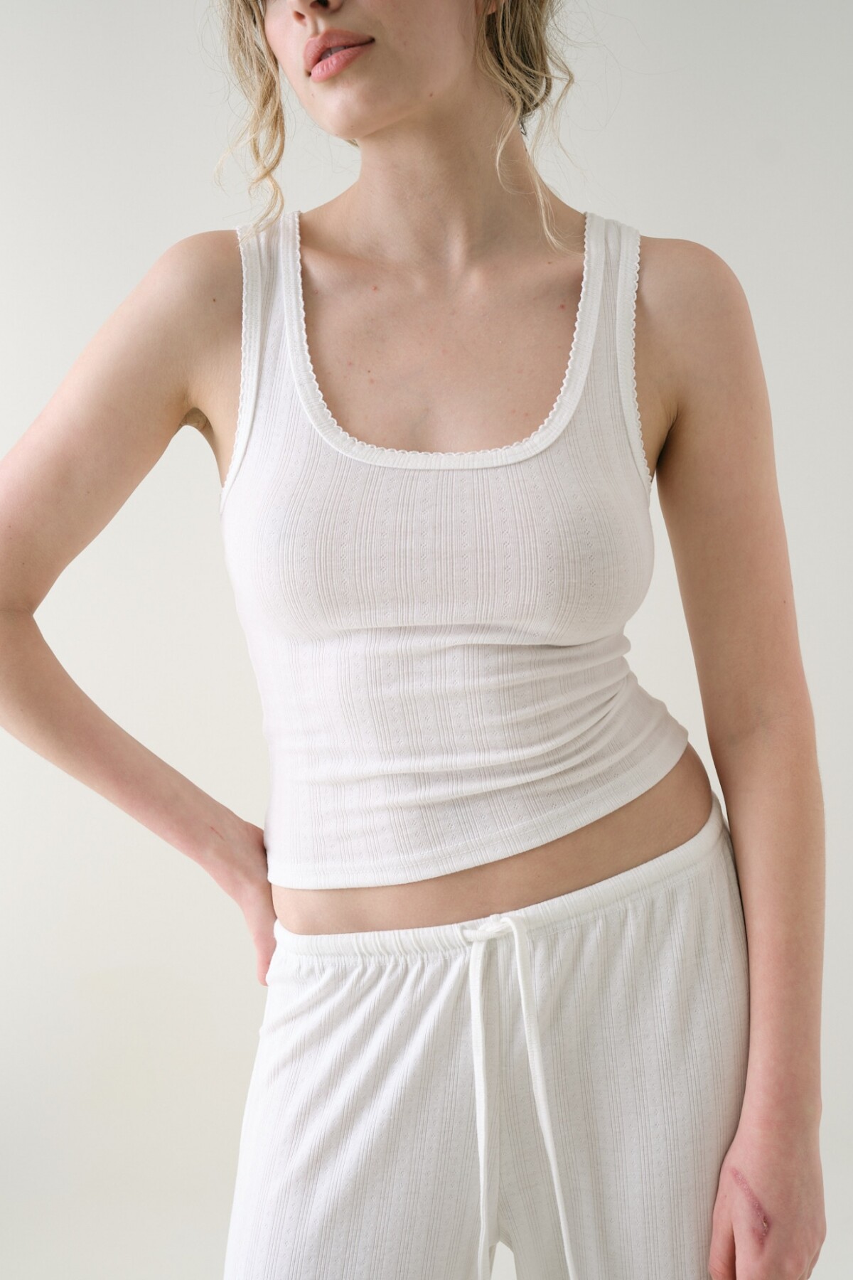 Musculosa Pointelle Blanco