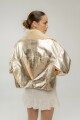 CAMPERA BRUMA COURO METALIC Champagne