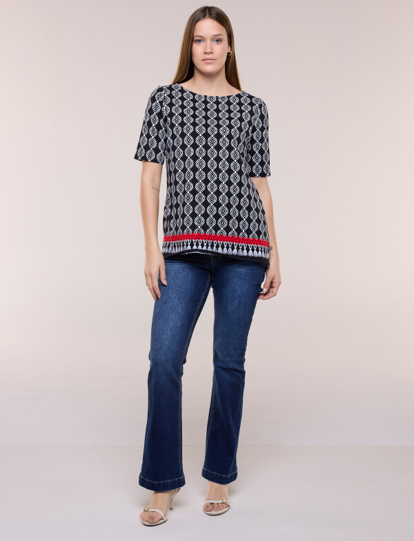Remera Estampa Geométrica NEGRO/BLANCO