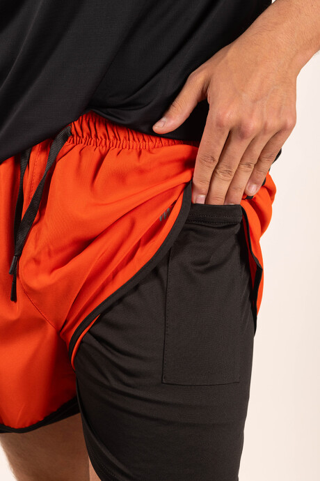 Short con calza interna Naranja