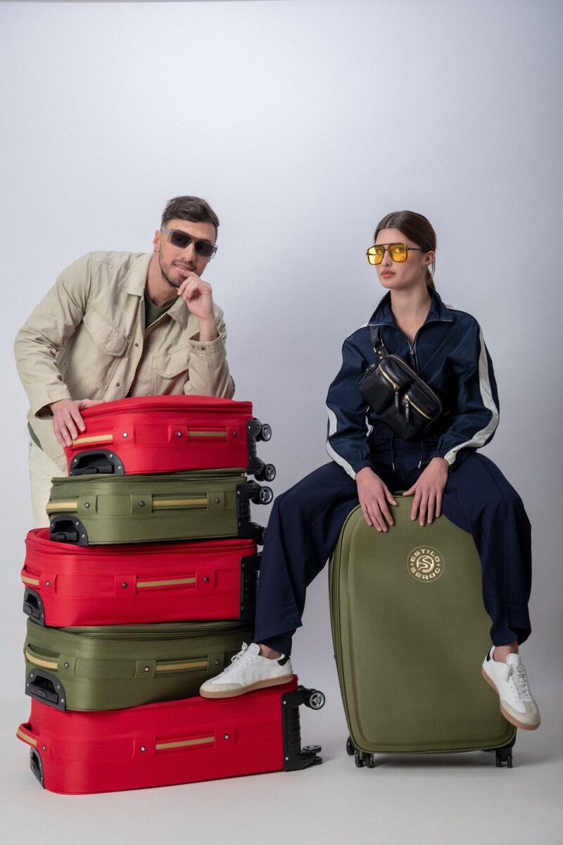 Valija 360 de tela grande Rojo