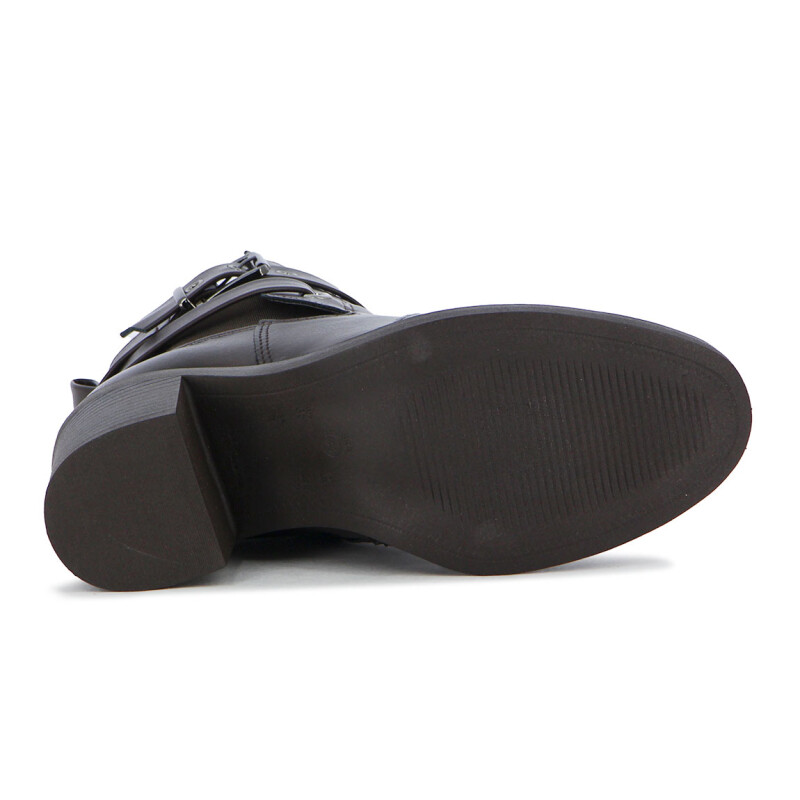 Botas Mujer Comfortflex Taco Medio Con Hebillas Cafe