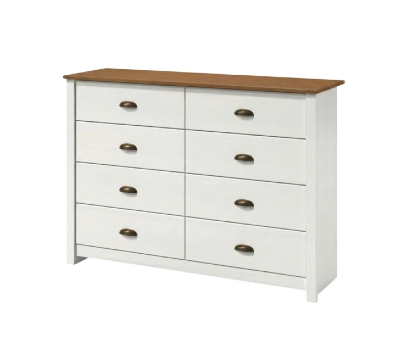 Comoda 8 Cajones Linea Colonial Blanco Freijo 