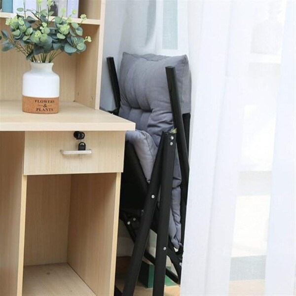 SILLA PLEGABLE CON ALMOHADON - GRIS/NEGRA SILLA PLEGABLE CON ALMOHADON - GRIS/NEGRA