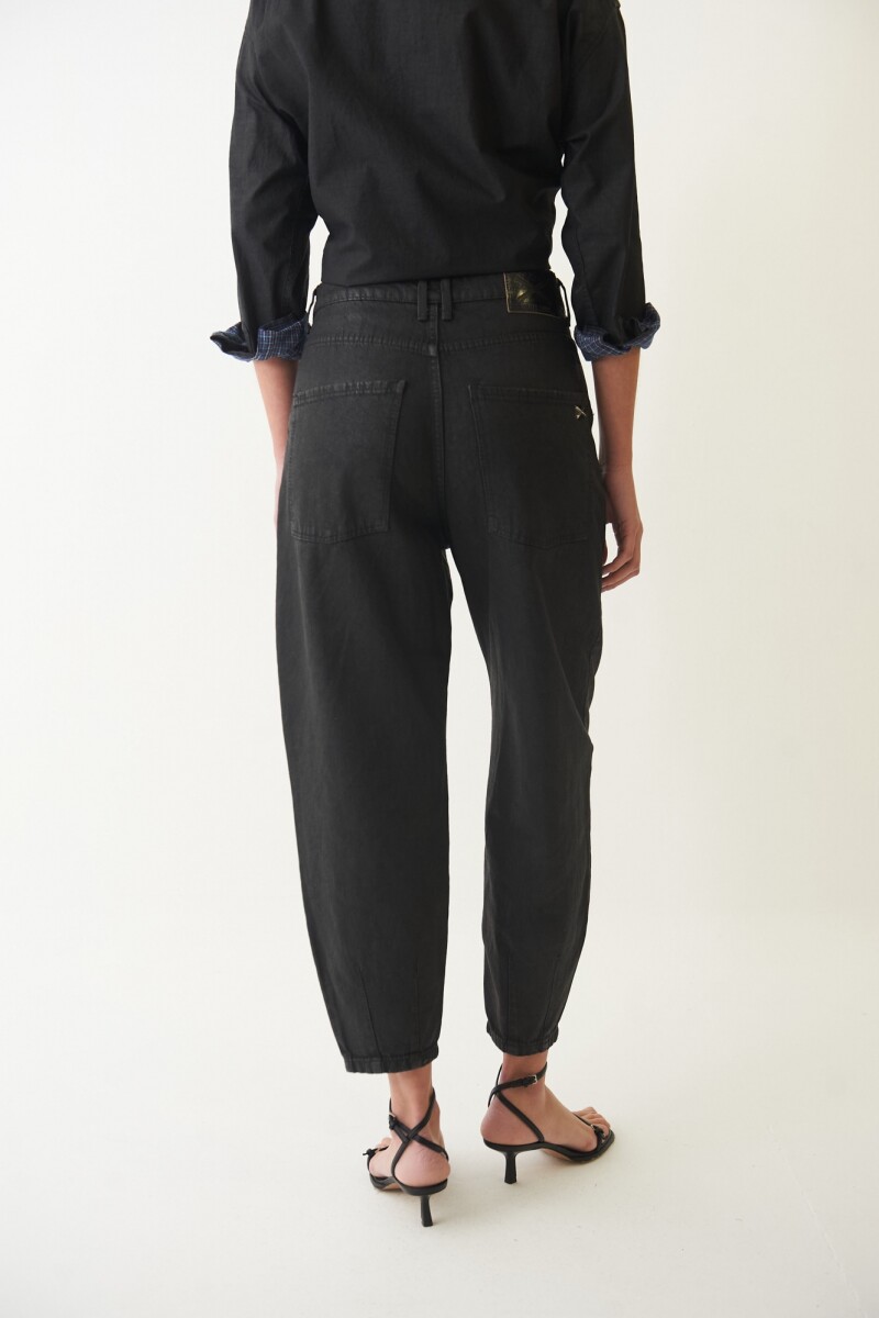 JEAN SLOUCHY LEATHER Negro