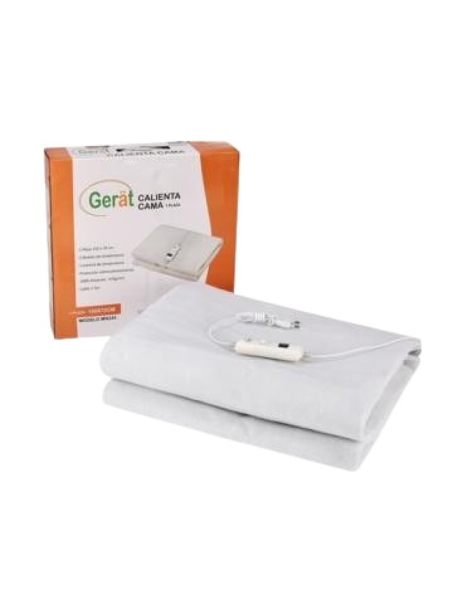 Calienta cama 1 plaza, 60W Dos niveles de temperatura Lavable. 