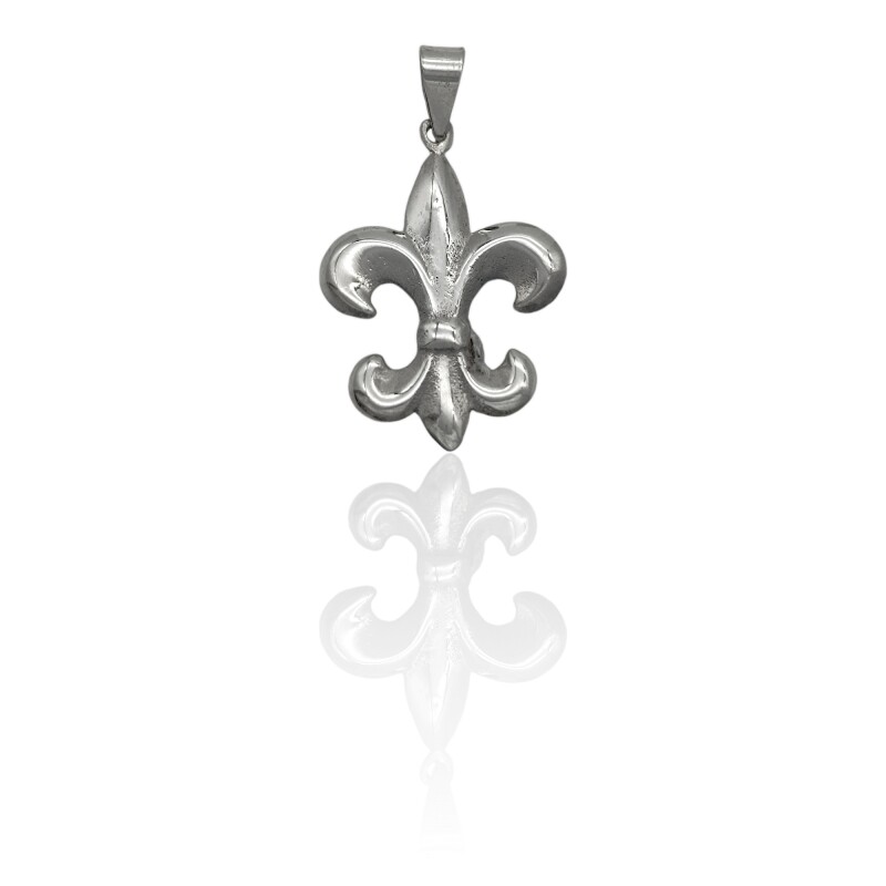 Dije Colgante Flor de Lis-Plata 925-Sin Piedra-CP3238 sinpiedra