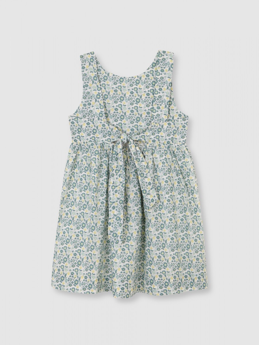 Vestido Flores Con Tirantes Piedra