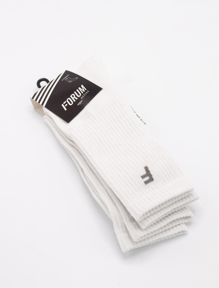 Media Deportiva Larga Pack x 2 Pares Blanco