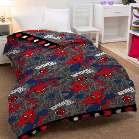 Colcha Infantil 1 Plaza 100% Microfibra Spiderman
