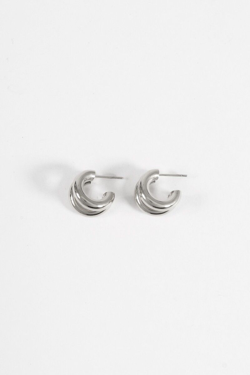 Aros acero doble plateado