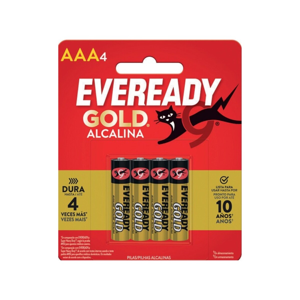 PILA ALCALINA EVEREADY GOLD AAA BLISTER X 4 UNIDADES 