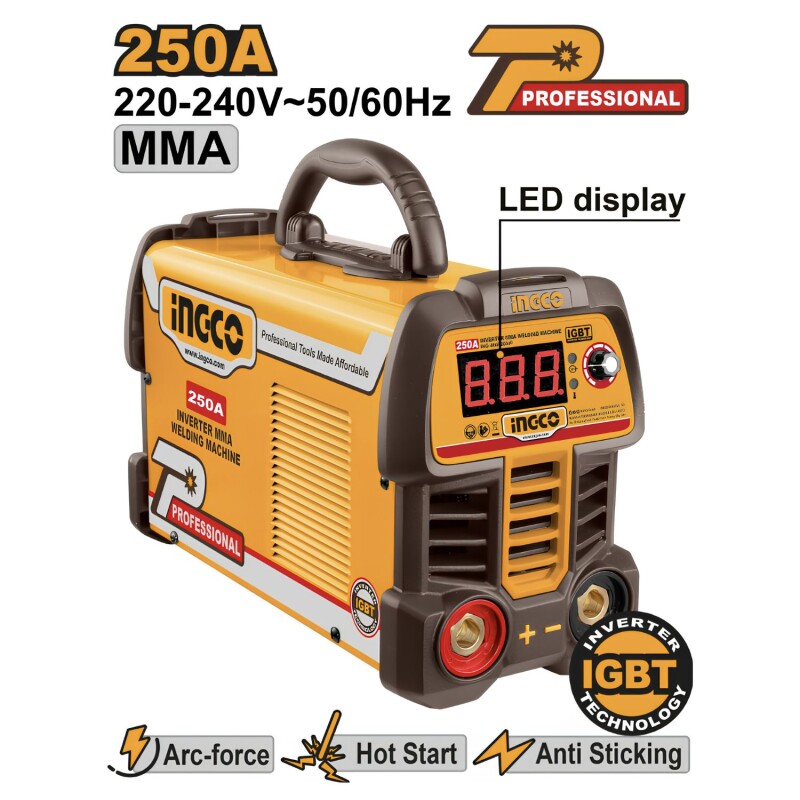 Soldadora Inverter Ingco 250Amp LED Display IGBT Soldadora Inverter Ingco 250Amp LED Display IGBT