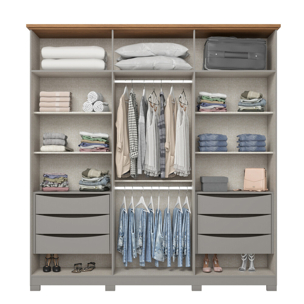 ROPERO 6 PUERTAS 6 CAJONES GUARDARROPA ARMARIO PLACARD CLOSET CON ESPEJO - LÍNEA AMERICANA ROPERO 6 PUERTAS 6 CAJONES GUARDARROPA ARMARIO PLACARD CLOSET CON ESPEJO - LÍNEA AMERICANA