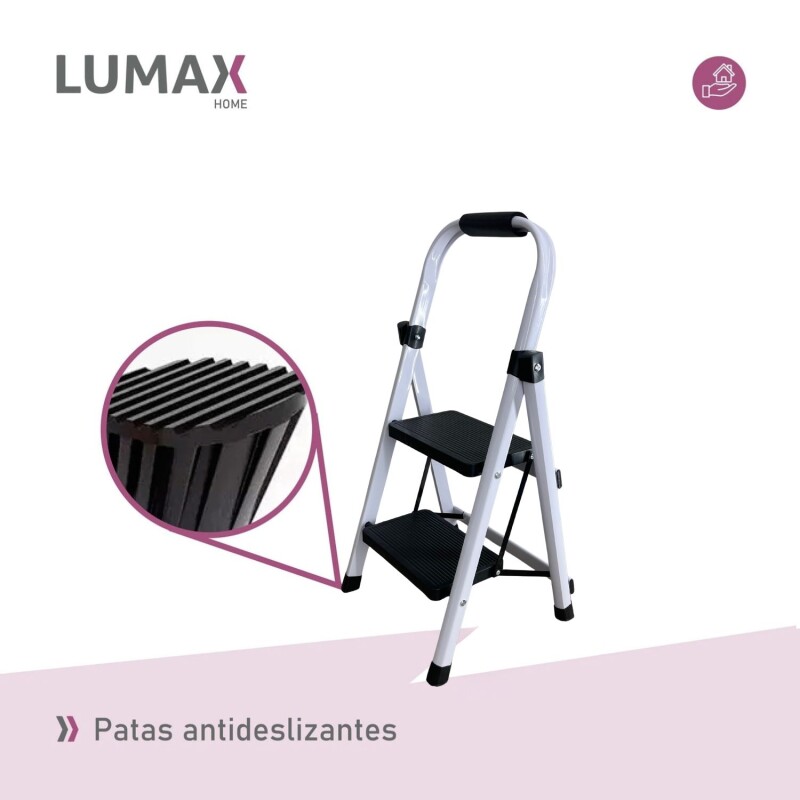 Escalera Tijera 2 Escalones De plastico Negro/Blanco