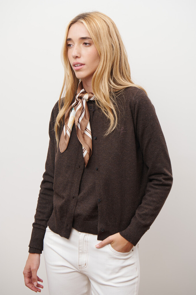 CARDIGAN TWIN MARRON