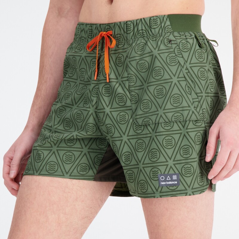 Short New Balance de Hombre - Impact Run 5 Inch - MS33279KOU GREEN