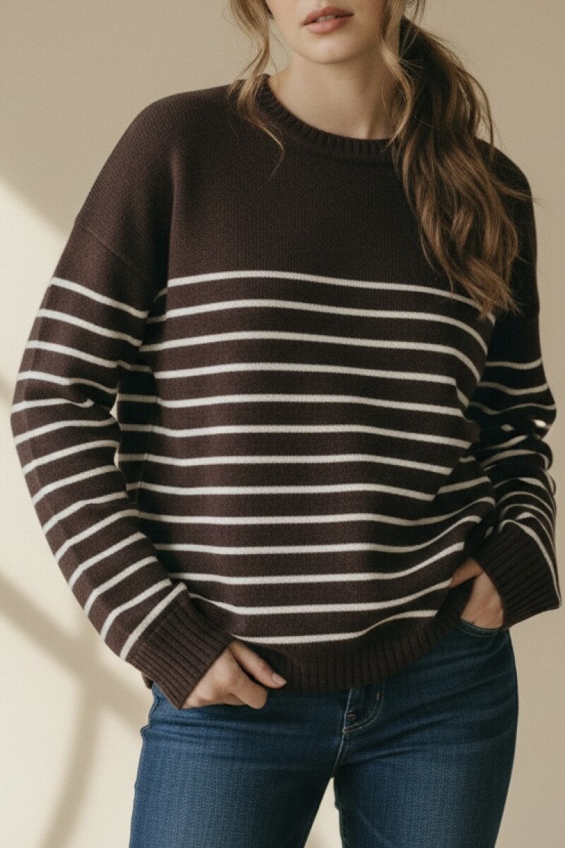 Sweater Rayado - Marrón 