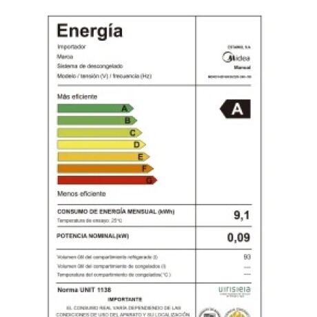 Frigobar Negro 93L Midea MDRD142FGR30 Frigobar Negro 93L Midea MDRD142FGR30