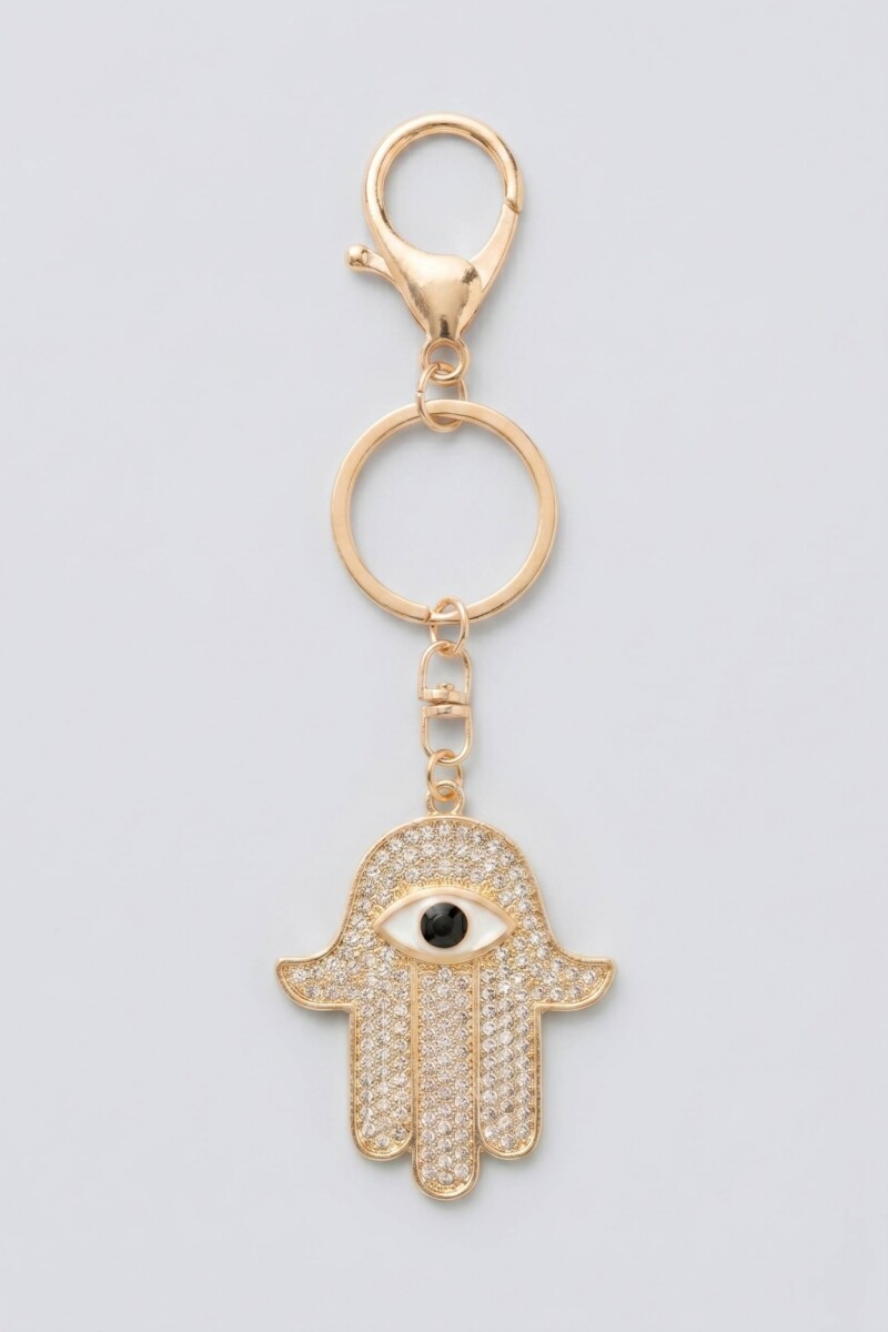 Llavero hamsa dorado