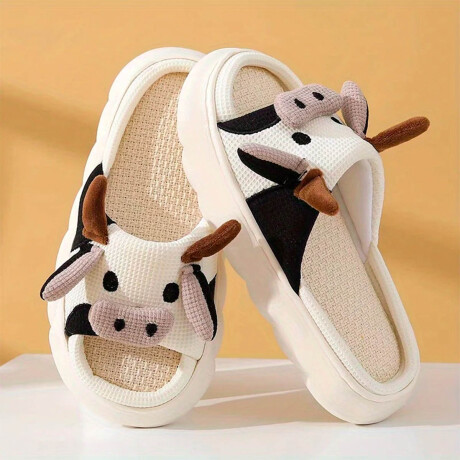 Pantufla Vaca Sandalia Suela Alta Suaves Cómodas Negro