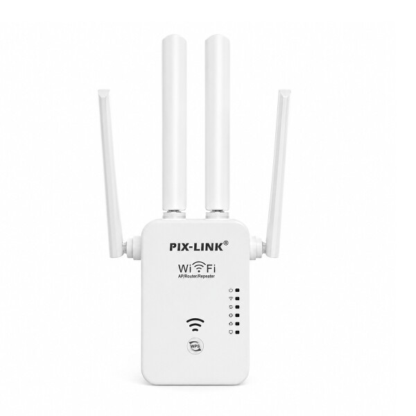 Repetidor WiFi Pix-Link 300Mbps 4 Antenas Blanco