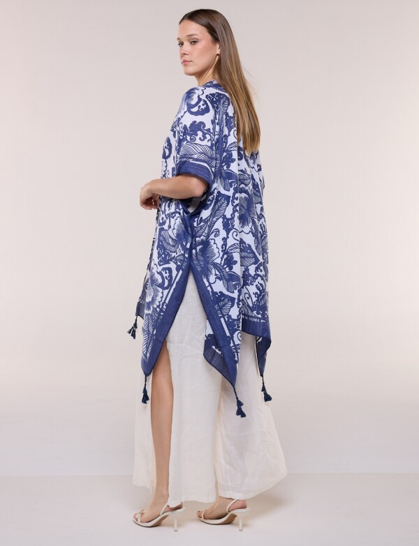Kimono Flores AZUL