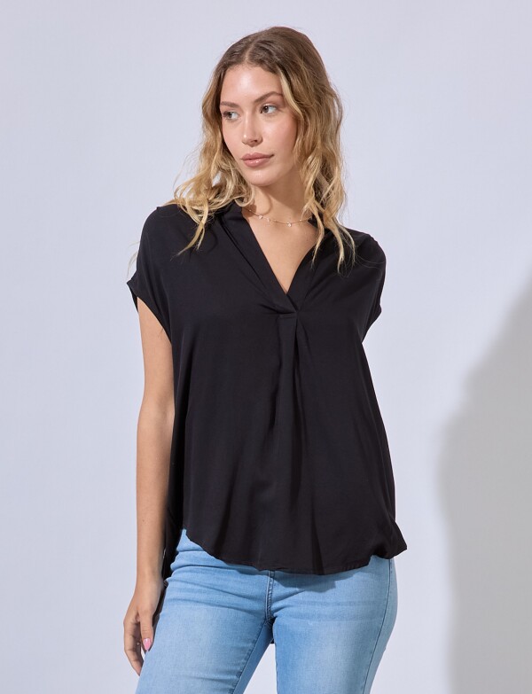 Blusa Escote V NEGRO