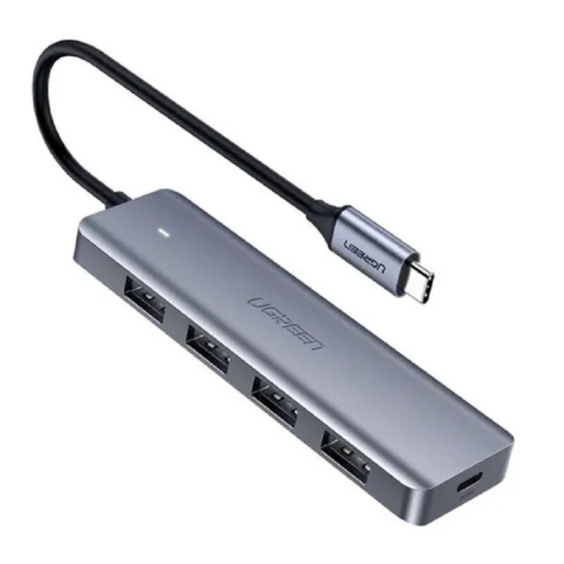 Hub Ugreen 4 puertos USB, 1 USB-C a USB-C 3.0 Aluminio Hub Ugreen 4 puertos USB, 1 USB-C a USB-C 3.0 Aluminio