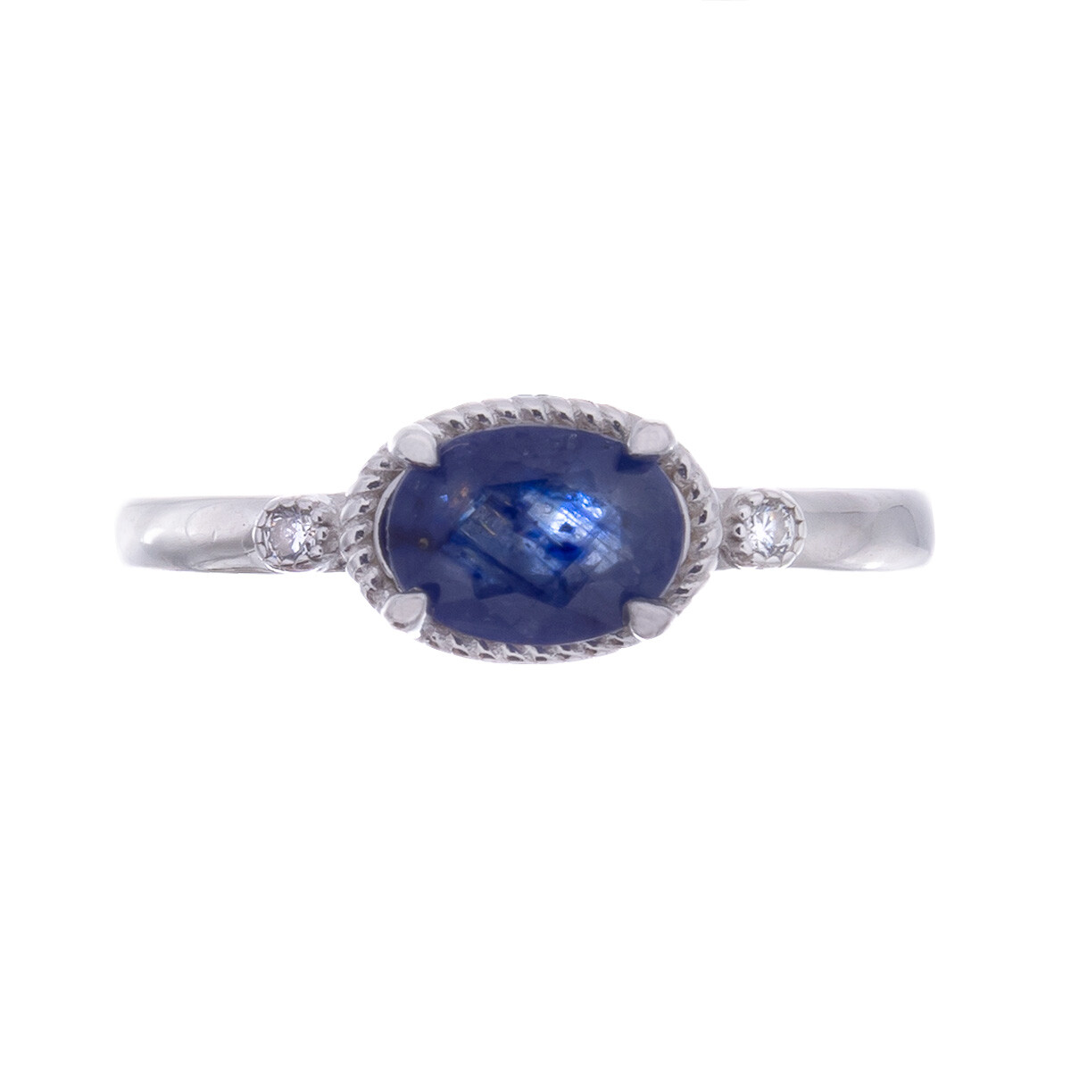 Anillo de Plata 925 rodinada con Raíz de Zafiro. 